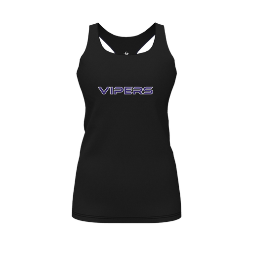 [CUS-DFW-RCBK-PER-BLK-FYS-LOGO2] Racerback Tank Top (Female Youth S, Black, Logo 2)