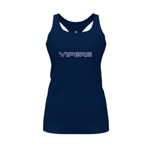 [CUS-DFW-RCBK-PER-NVY-FYS-LOGO2] Racerback Tank Top (Female Youth S, Navy, Logo 2)