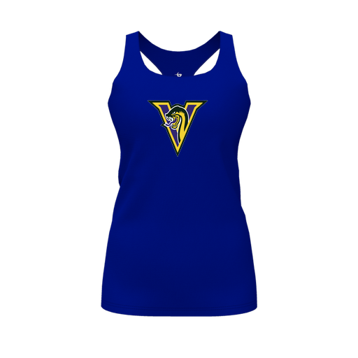 [CUS-DFW-RCBK-PER-RYL-FYS-LOGO1] Racerback Tank Top (Female Youth S, Royal, Logo 1)