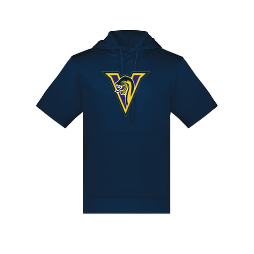 [6871.065.S-LOGO1] Men's Dri Fit Short Sleeve Hoodie (Adult S, Navy, Logo 1)