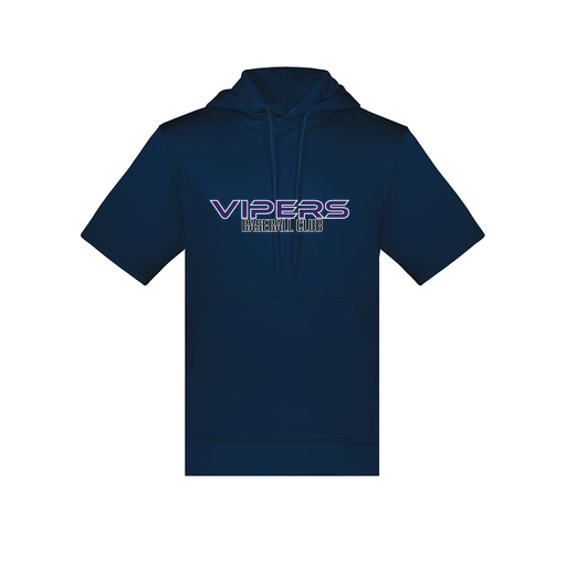[6871.065.S-LOGO3] Men's Dri Fit Short Sleeve Hoodie (Adult S, Navy, Logo 3)