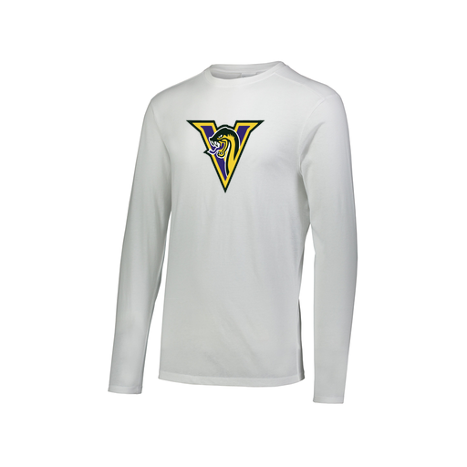 [FTLCUBWH-AXS-LOGO1] Decker Men's Tri-Blend T-Shirt - Long Sleeve (Adult XS, White, Logo 1)