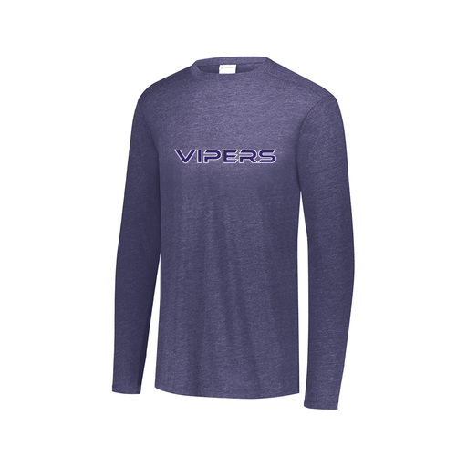 [FTLCUBNV-AXS-LOGO2] Decker Men's Tri-Blend T-Shirt - Long Sleeve (Adult XS, Navy, Logo 2)