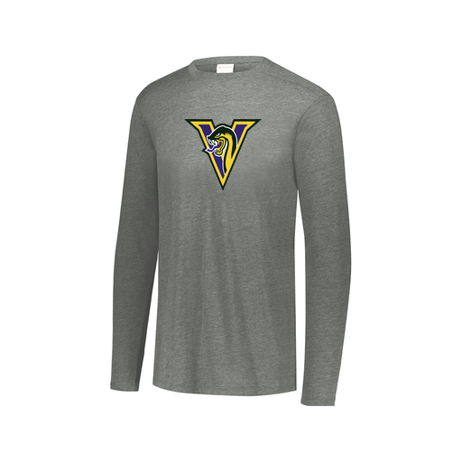 [FTLCUBGY-AXS-LOGO1] Decker Men's Tri-Blend T-Shirt - Long Sleeve (Adult XS, Gray, Logo 1)