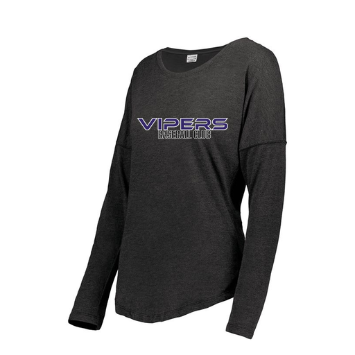 [FTLCUBBK-FAS-LOGO3] Decker Women's Tri-Blend T-Shirt - Long Sleeve (Female Adult S, Black, Logo 3)