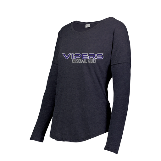 [FTLCUBNV-FAS-LOGO3] Decker Women's Tri-Blend T-Shirt - Long Sleeve (Female Adult S, Navy, Logo 3)
