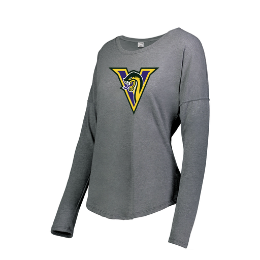 [FTLCUBGY-FAS-LOGO1] Decker Women's Tri-Blend T-Shirt - Long Sleeve (Female Adult S, Gray, Logo 1)